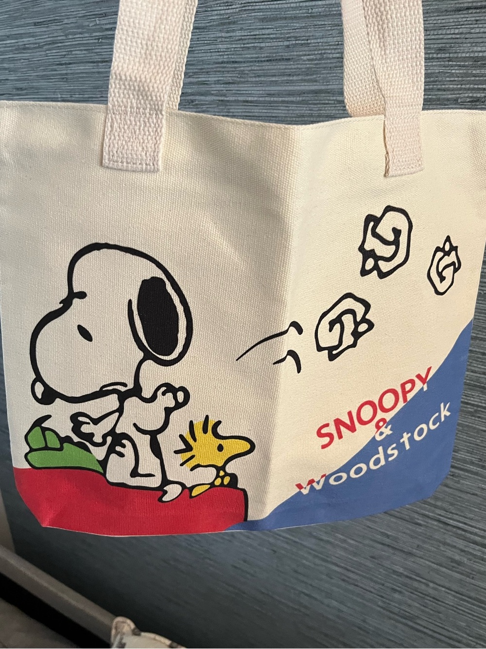 Snoopy & Woodstock Cream Canvas Tote Bag - Picture 2 of 8